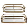 Rosea Brushed Gold Trays Set/2, Decorative by Uttermost, 19.5" width x 3" height x 11" depth thumbnail 4