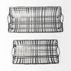 Kenneth (Set of 2) 24L x 12W Gray Metal Baskets, Bins & Basket by Mercana, 23.6" length x 11.8" width x 6.5" height thumbnail 4