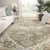 Winter Hand-Knotted Medallion Gray/ Blue Area Rug (7'9'X9'9') thumbnail 6