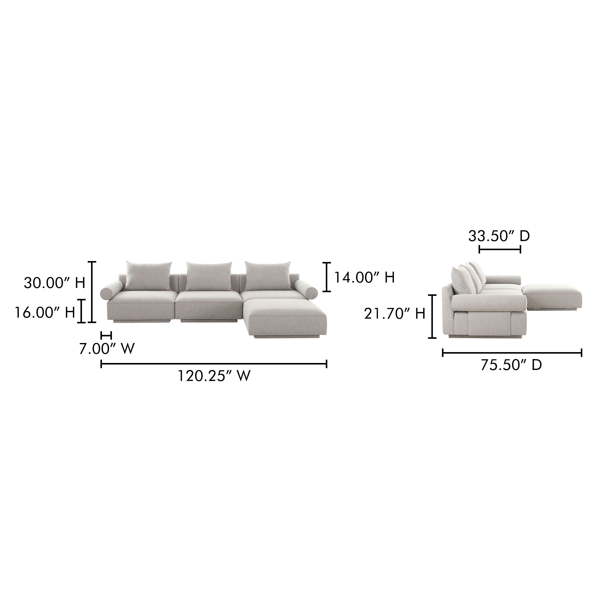 Rosello Lounge Modular Sectional Light Grey large image 