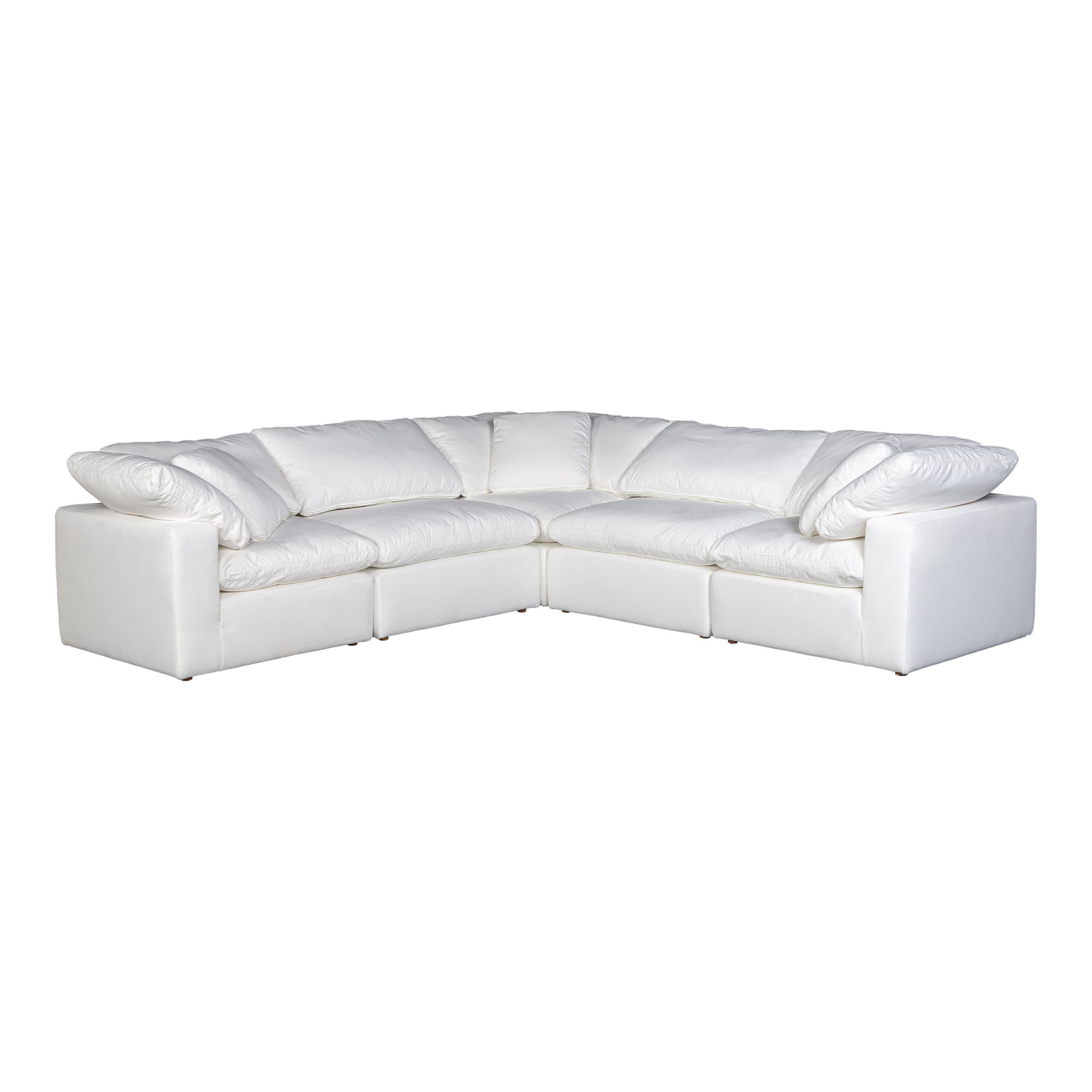 Terra Condo Classic L-shaped Modular Sectional Cream White, Sectional Sofa by Moe's Home, 114" width x 32" height x 114" depth View 1