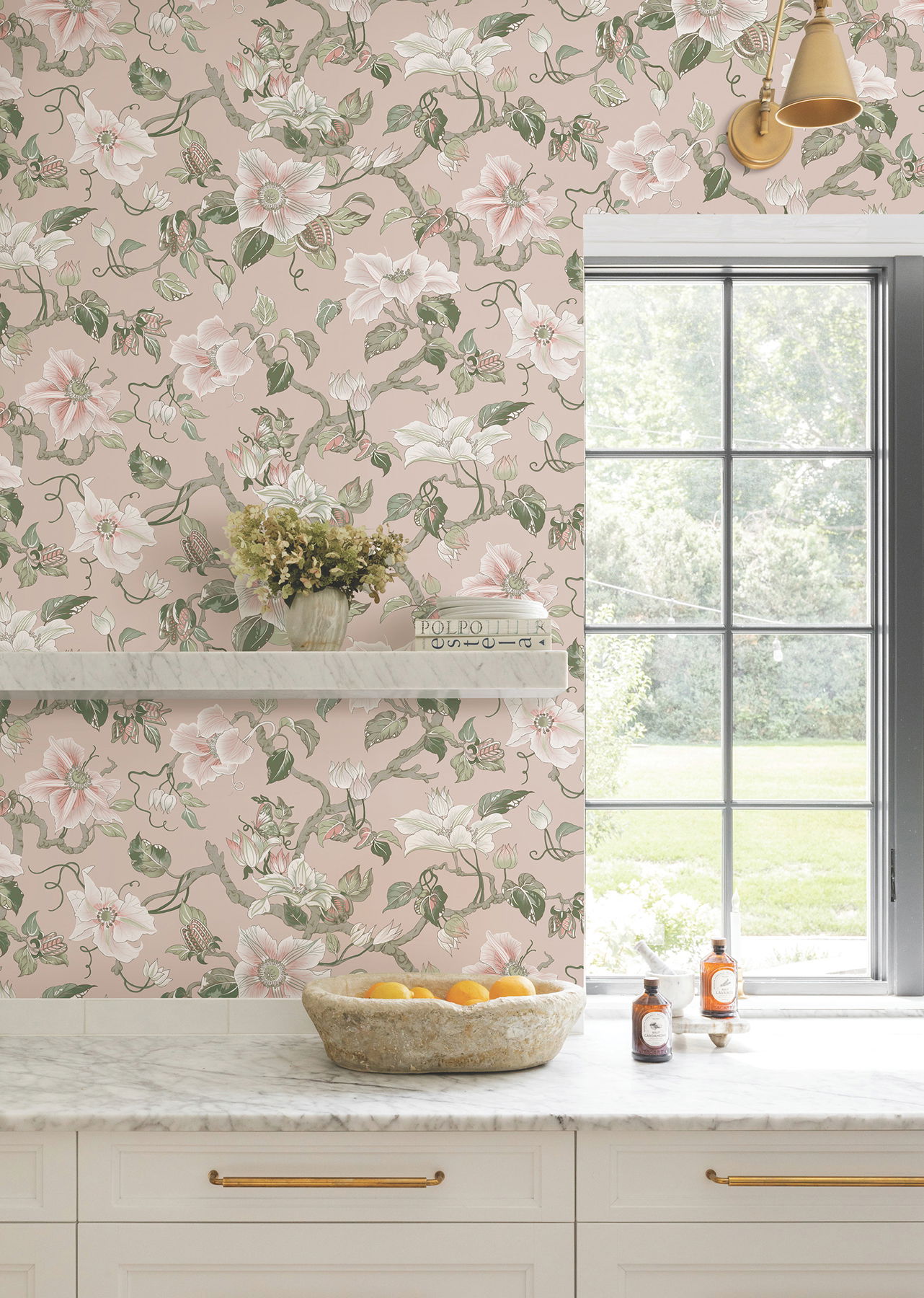 Marguerite Vine Blush Wallpaper large image 