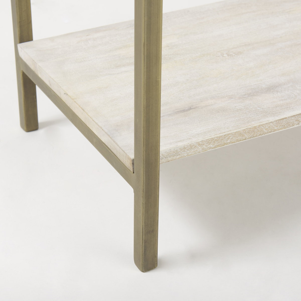 Arelius 36L x 18.75W x 63H White Wood with Gold Metal Base Display Cabinet, Cabinets & Sideboard by Mercana, 36" length x 18.75" width x 63" height View 11