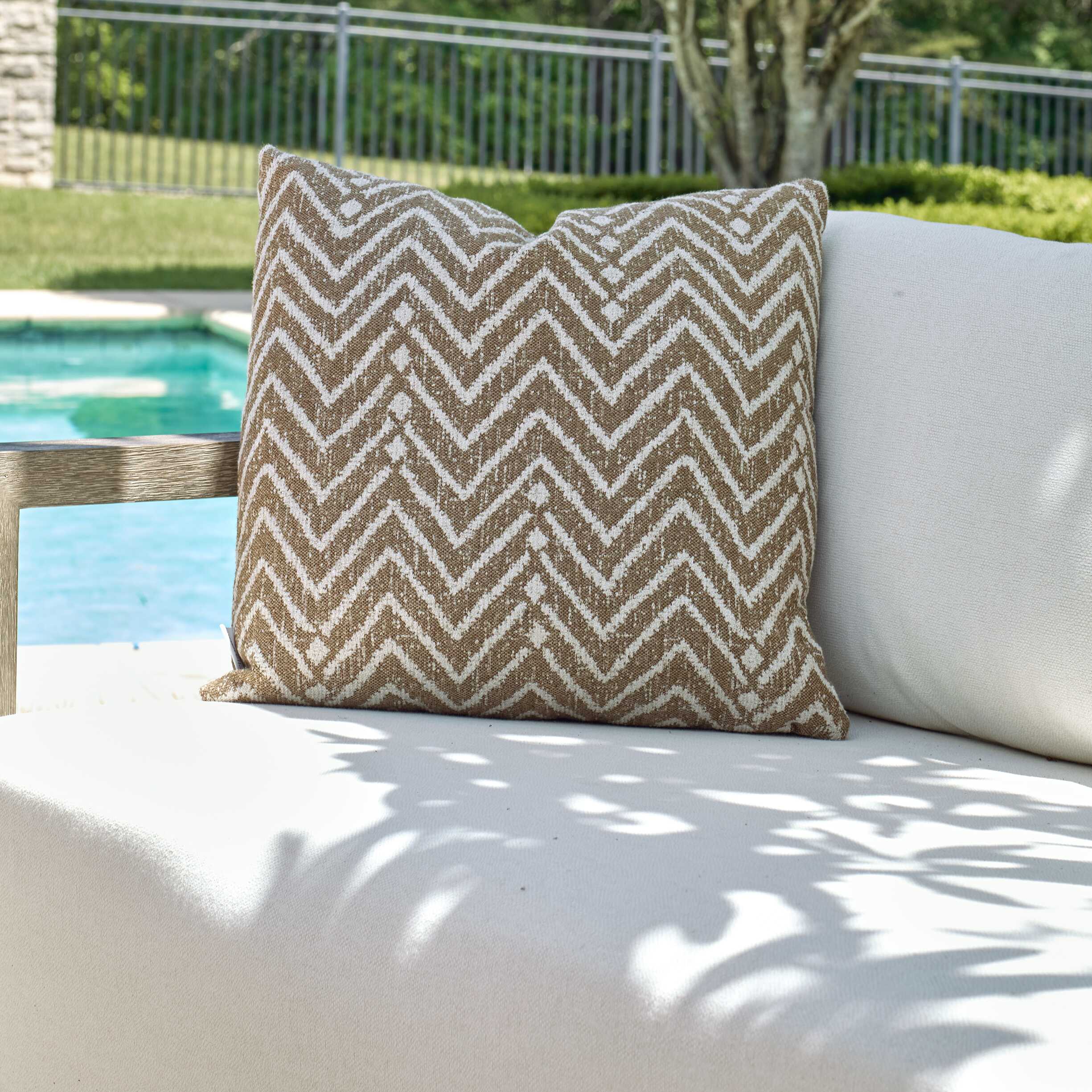 Argo Toffee Outdoor Pillow, Decorative by Uttermost, 20" width x 20" height x 8" depth View 2