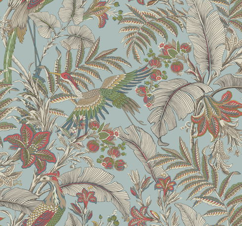 Heronwood Sky Blue Wallpaper