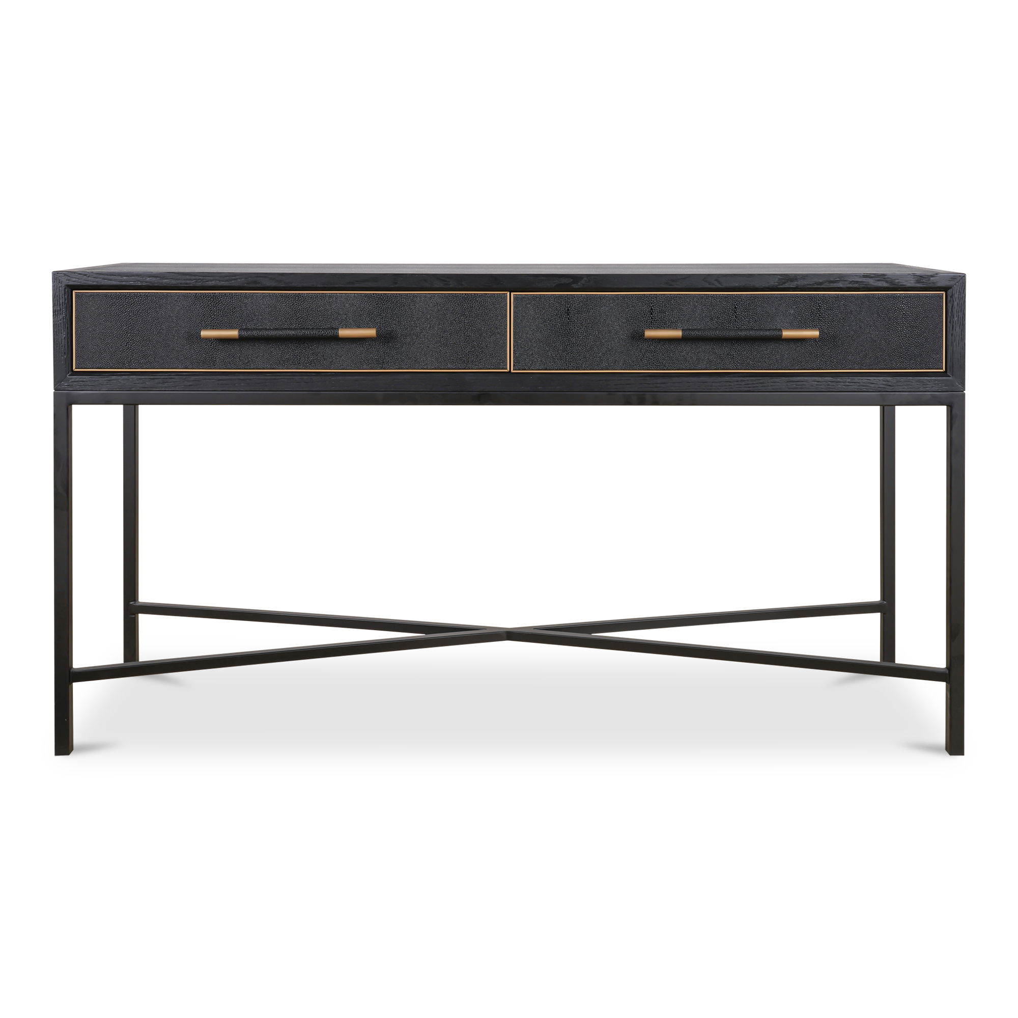 Mako Console Table Black, by Moe's Home, 59.06" width x 32.28" height x 15.75" depth View 1