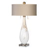 Cardoni White Glass Table Lamp, by Uttermost, 18" width x 32" height x 18" depth thumbnail 1