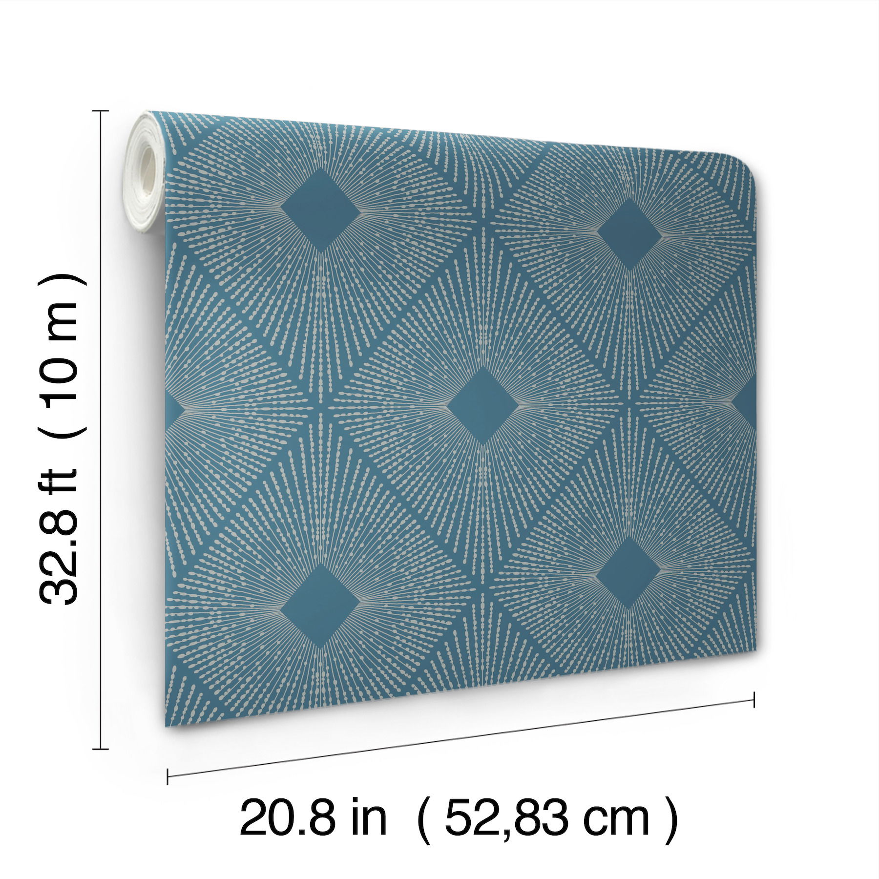 Harlowe Blue & Silver Wallpaper large image 