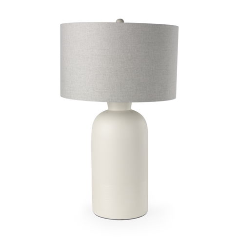 Cato 20.0L x 20.0W x 33.5H Cream Base with White Shade Table Lamp