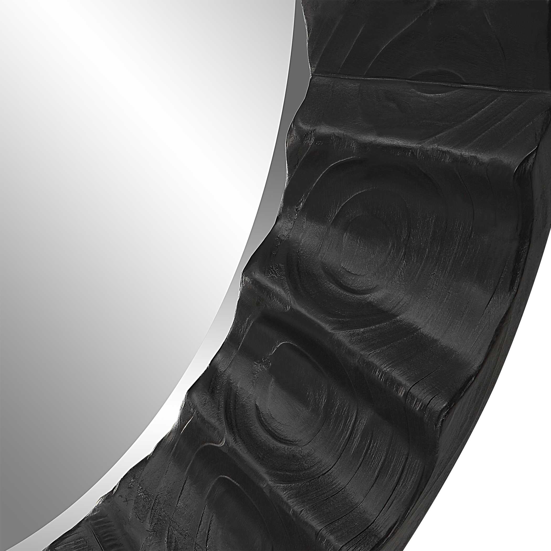 Caribou Dark Espresso Round Mirror, by Uttermost, 41.37" width x 41.37" height x 1.62" depth View 6