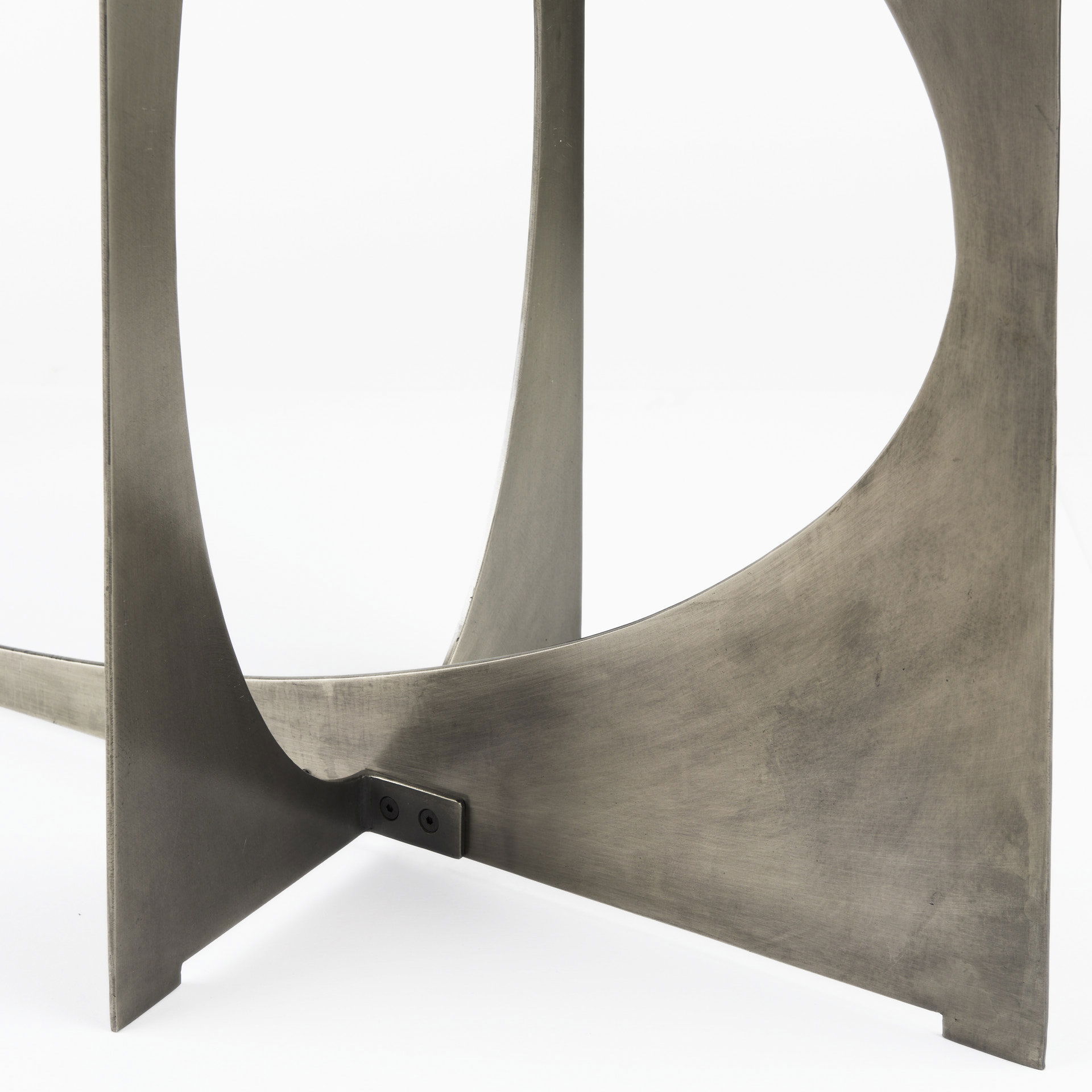 Reinhold IV Black Marble Top Iron Console Table large image 