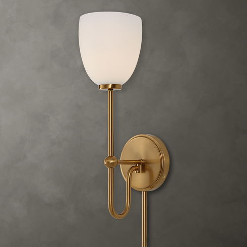 Trophy 1 Light Brass Sconce