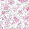 Disney Princess Royal Floral Magenta Wallpaper, by York Wall, 33' length x 1'8.5" width x 0.02" depth thumbnail 1