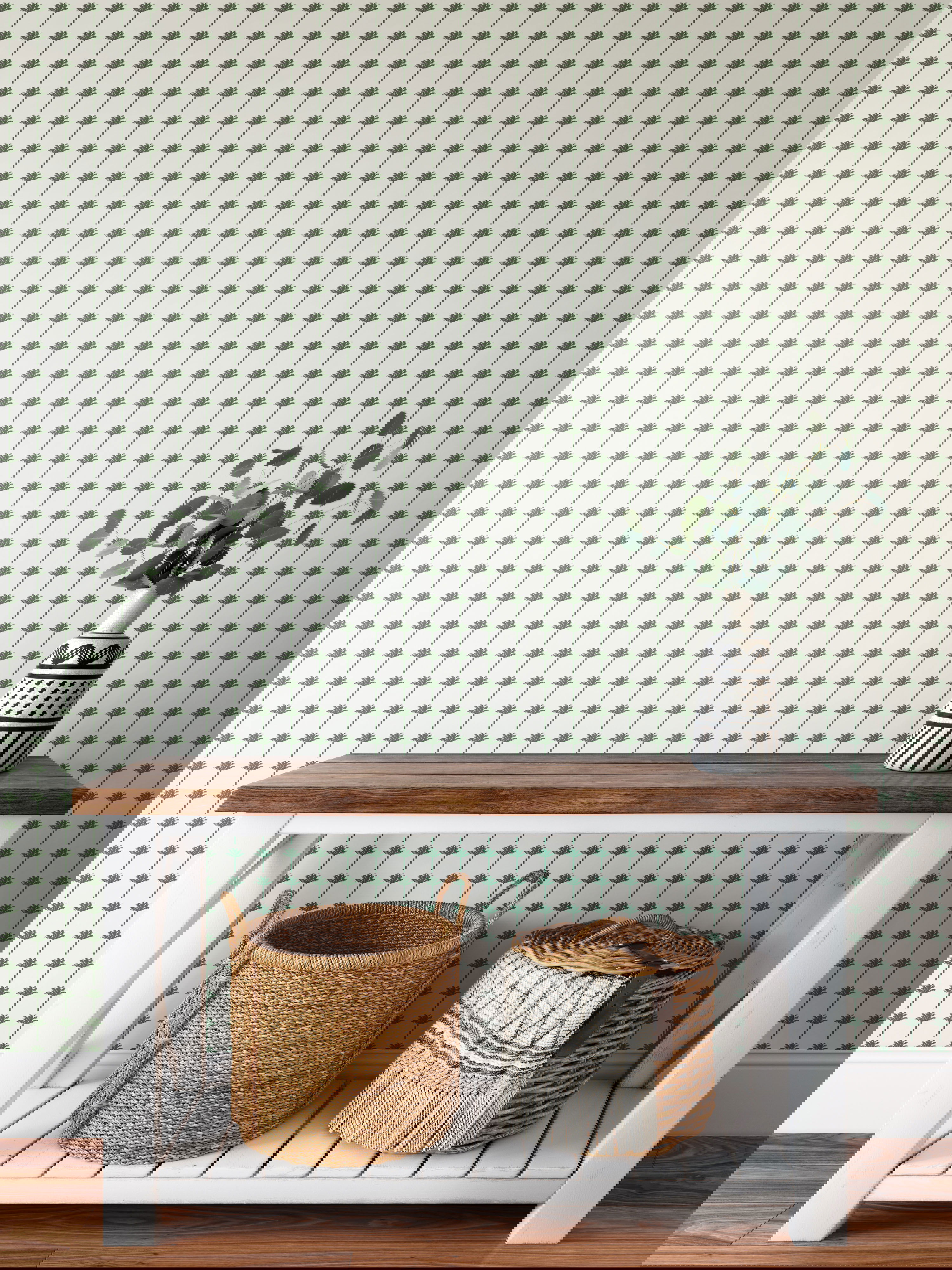 Palm Bay Green Peel & Stick Wallpaper large image 