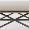 Camille  Cream Fabric Seat with Metal Frame Bench thumbnail 8