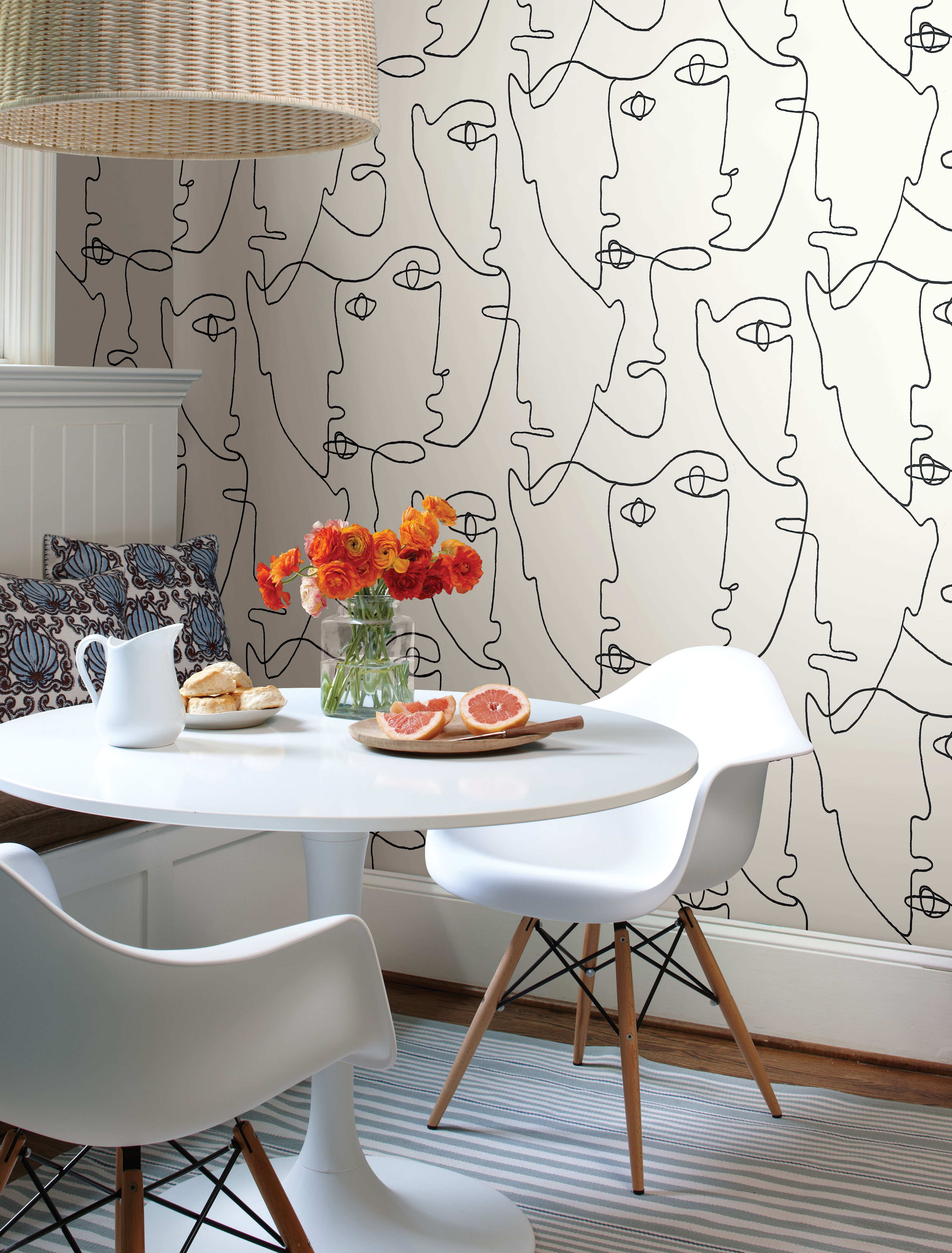 Pablo Portraits Black Peel & Stick Wallpaper, by York Wall, 20' length x 1'8.5" width x 0.02" depth View 3