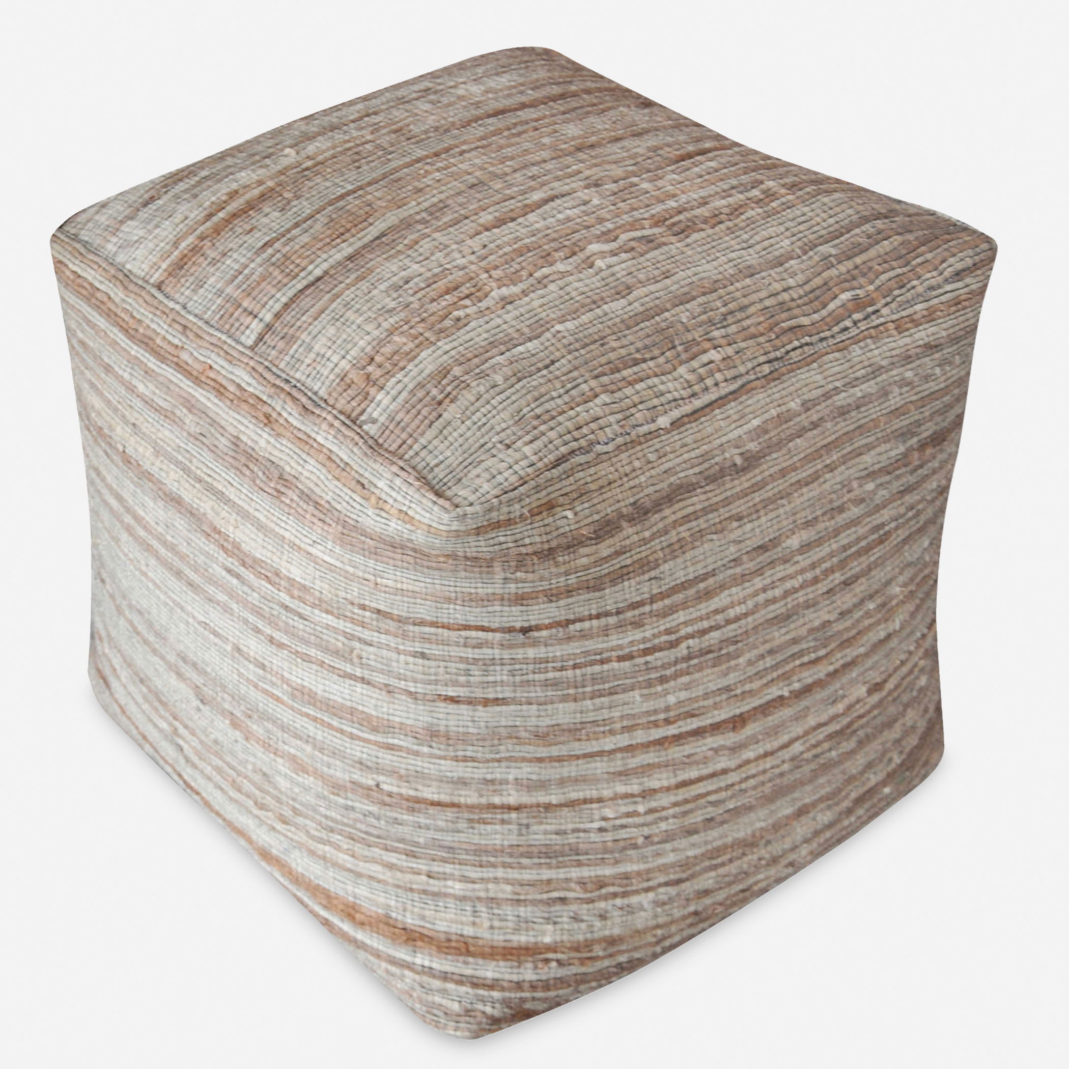 Shiro Beige Pouf, Furniture by Uttermost, 18" width x 18" height x 18" depth View 1
