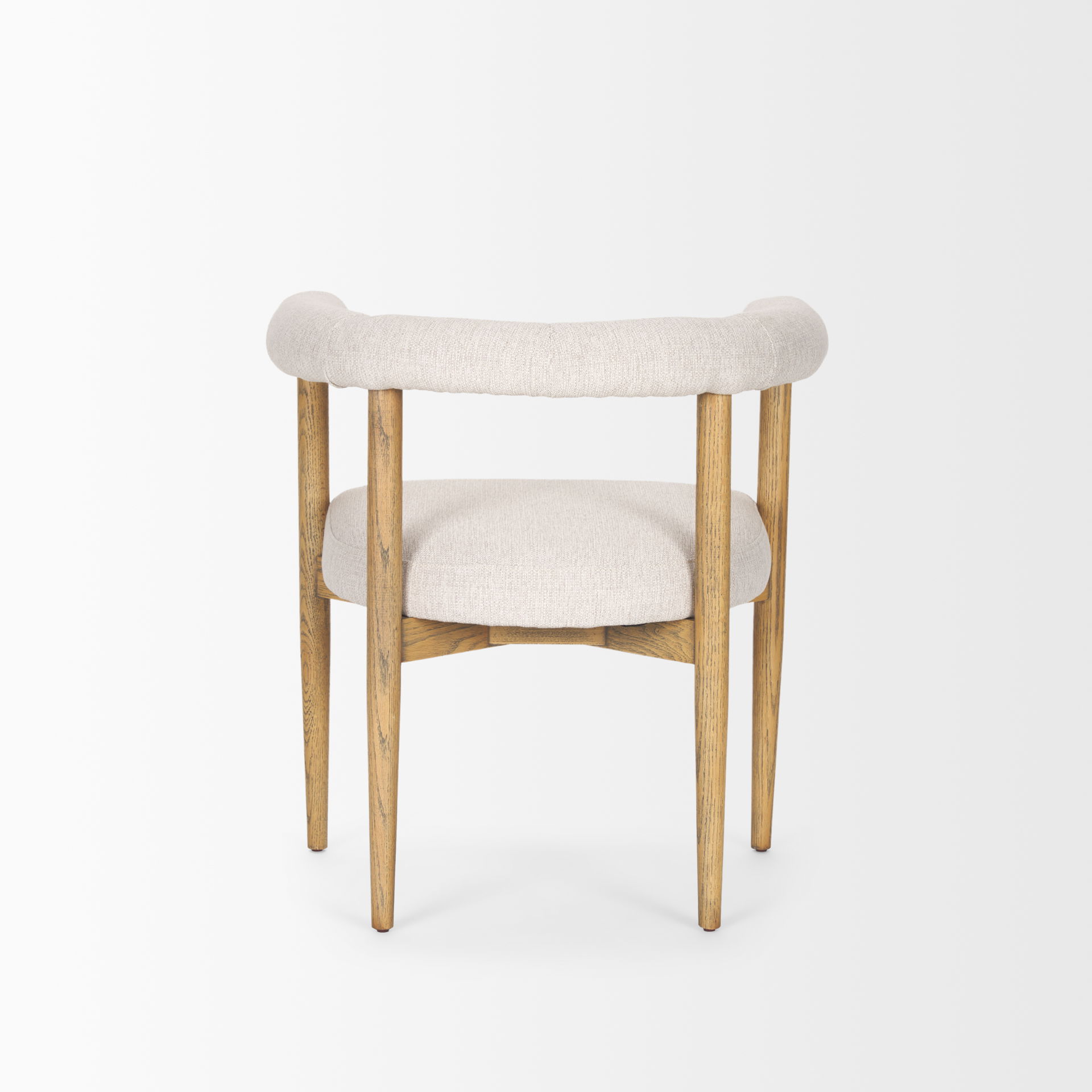 Arden Dining Chair with Medium Brown Wood and Cream Twill Fabric large image 
