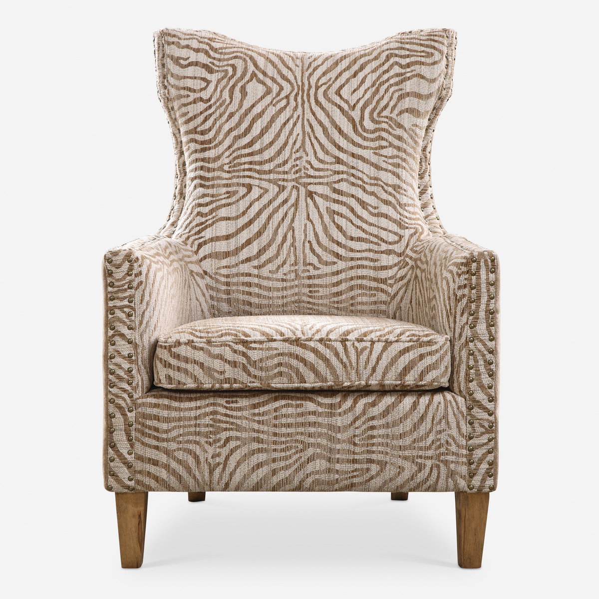 Kiango Animal Pattern Armchair, Accent Chair by Uttermost, 30.5" width x 42.5" height x 33" depth View 1