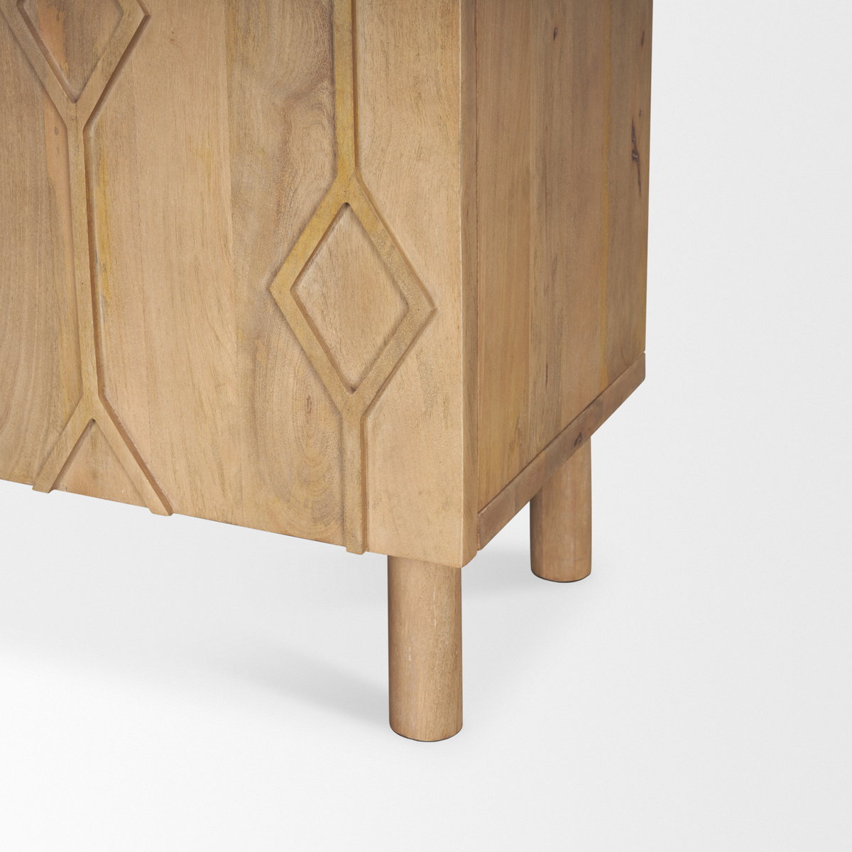 Heera Light Brown Diamond Motif with Shelf Accent Cabinet, Cabinets & Chest by Mercana, 36" length x 16.25" width x 32" height View 11