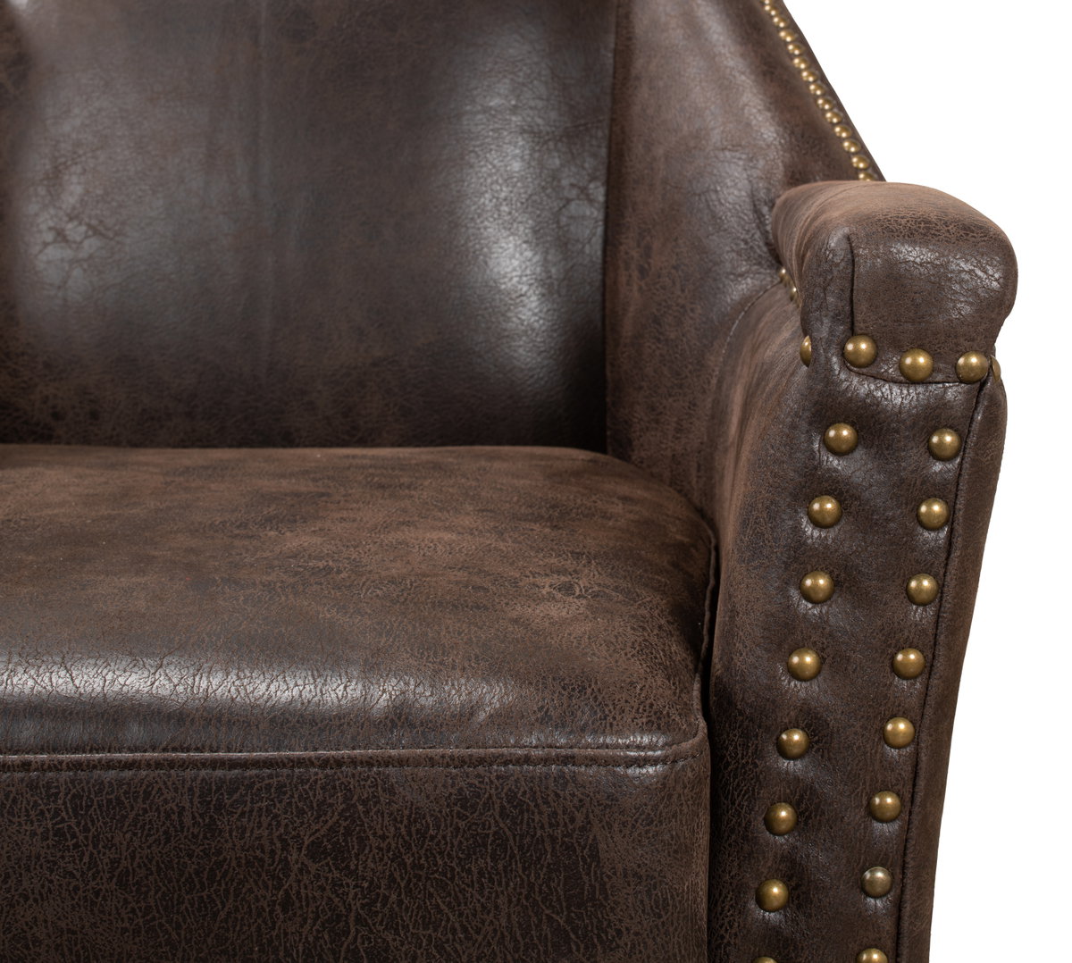 Granville Leather Chair, by Sarreid, 2'4" length x 2'4" width x 2'8" height View 9