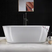 Online Designer Bathroom B1701 -MB-Drain &O Cove 71'' x 32'' Freestanding Soaking Acrylic Bathtub