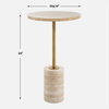 Malya Travertine Accent Table, Furniture by Uttermost, 14" width x 24" height x 14" depth thumbnail 3
