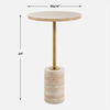Malya Travertine Accent Table thumbnail 2