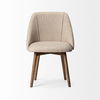 Ronald I Cream Fabric Wrap Brown Wooden Base Dining Chair thumbnail 3