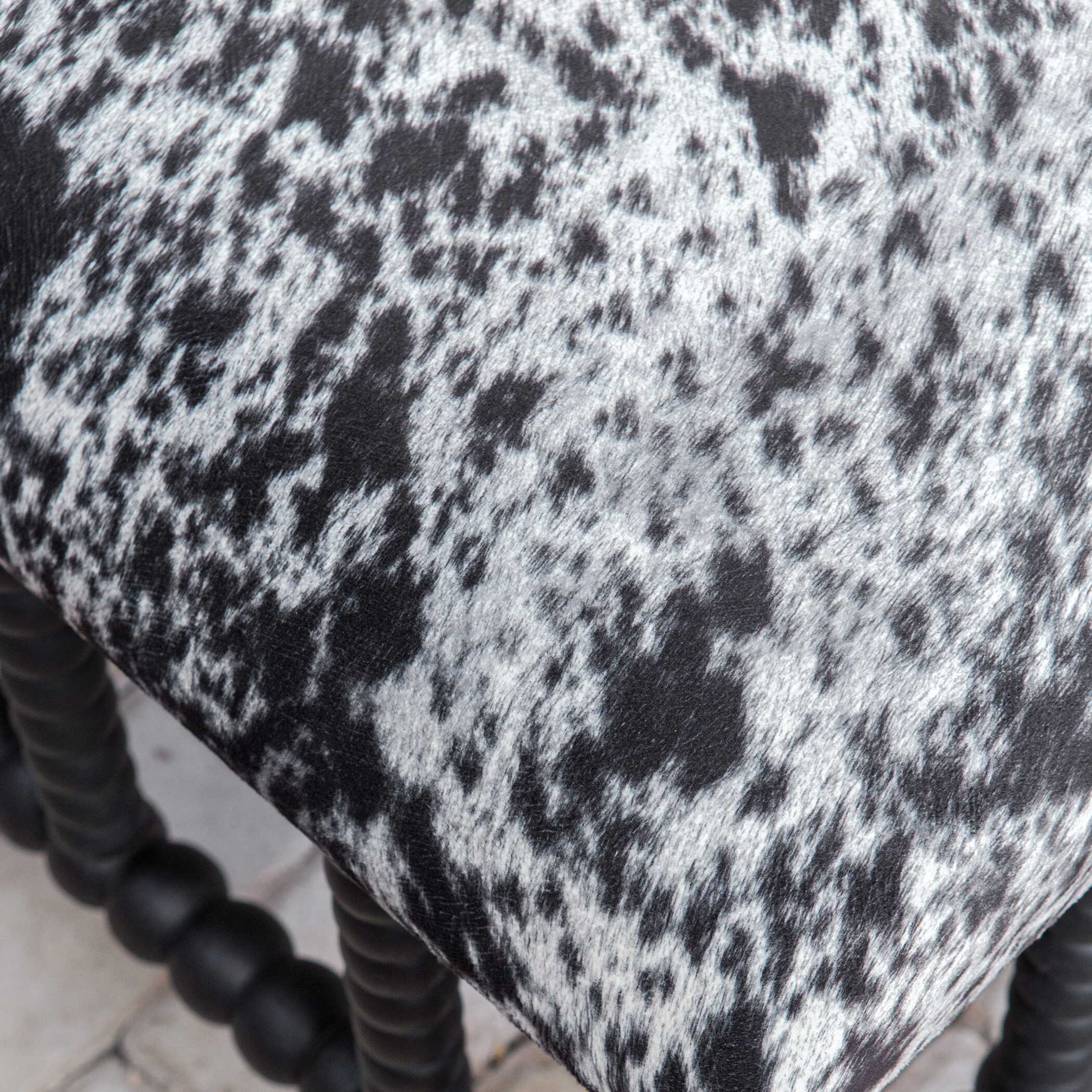 Rancho Faux Cow Hide Small Bench large image 