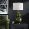 Gourd Green Table Lamp, by Uttermost, 1'4" width x 2'6.5" height x 1'4" depth thumbnail 2