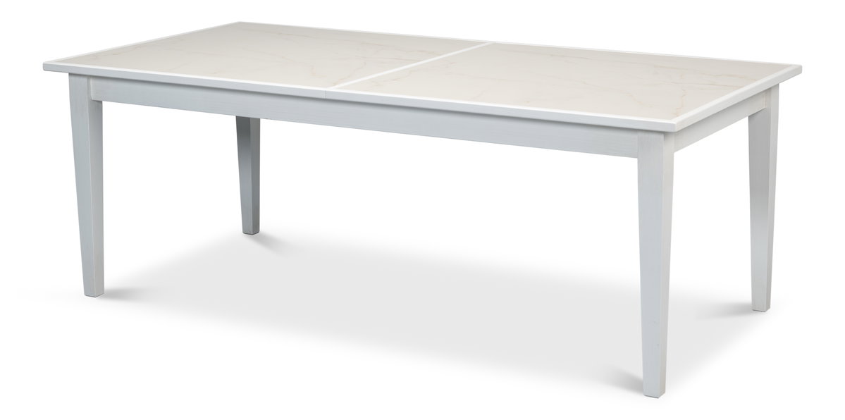 Elton Butterfly Dining Table White, by Sarreid, 3'5" length x 6'9" width x 2'6" height View 12
