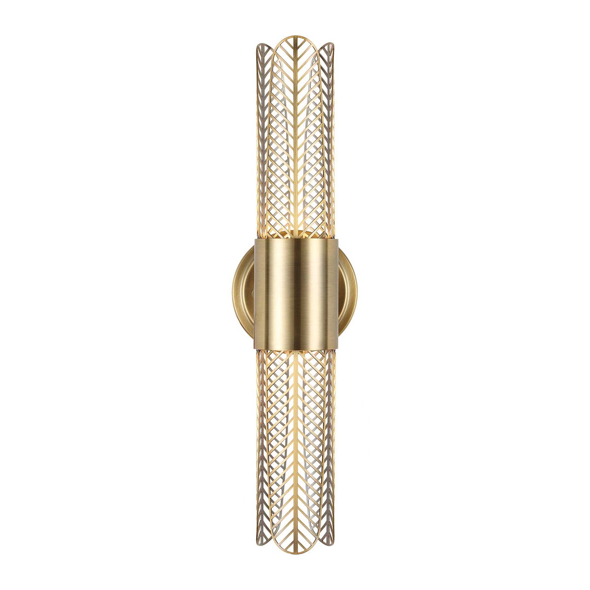 Cret 2 Light LED Brass Sconce, by Uttermost, 4.75" width x 18.25" height x 5.12" depth View 4