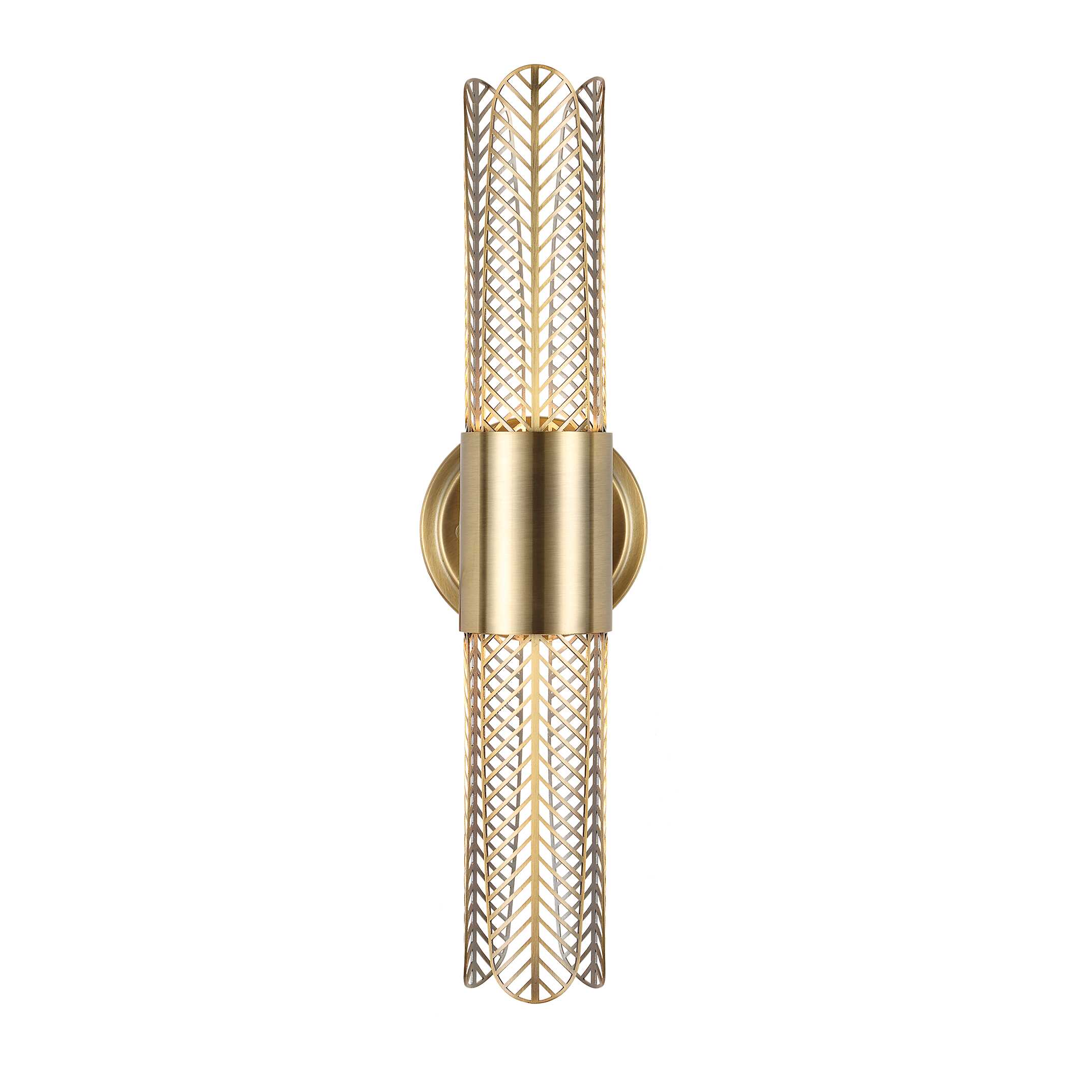 Cret 2 Light LED Brass Sconce large image 