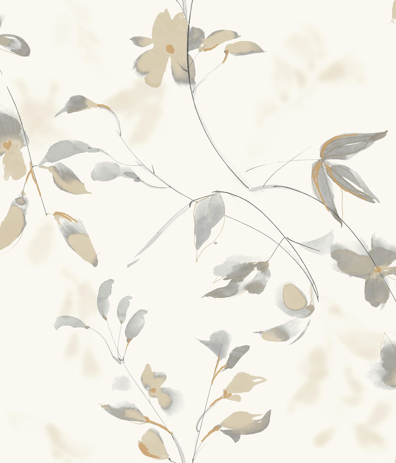 Linden Flower Soft Neutral Peel & Stick Wallpaper large image 