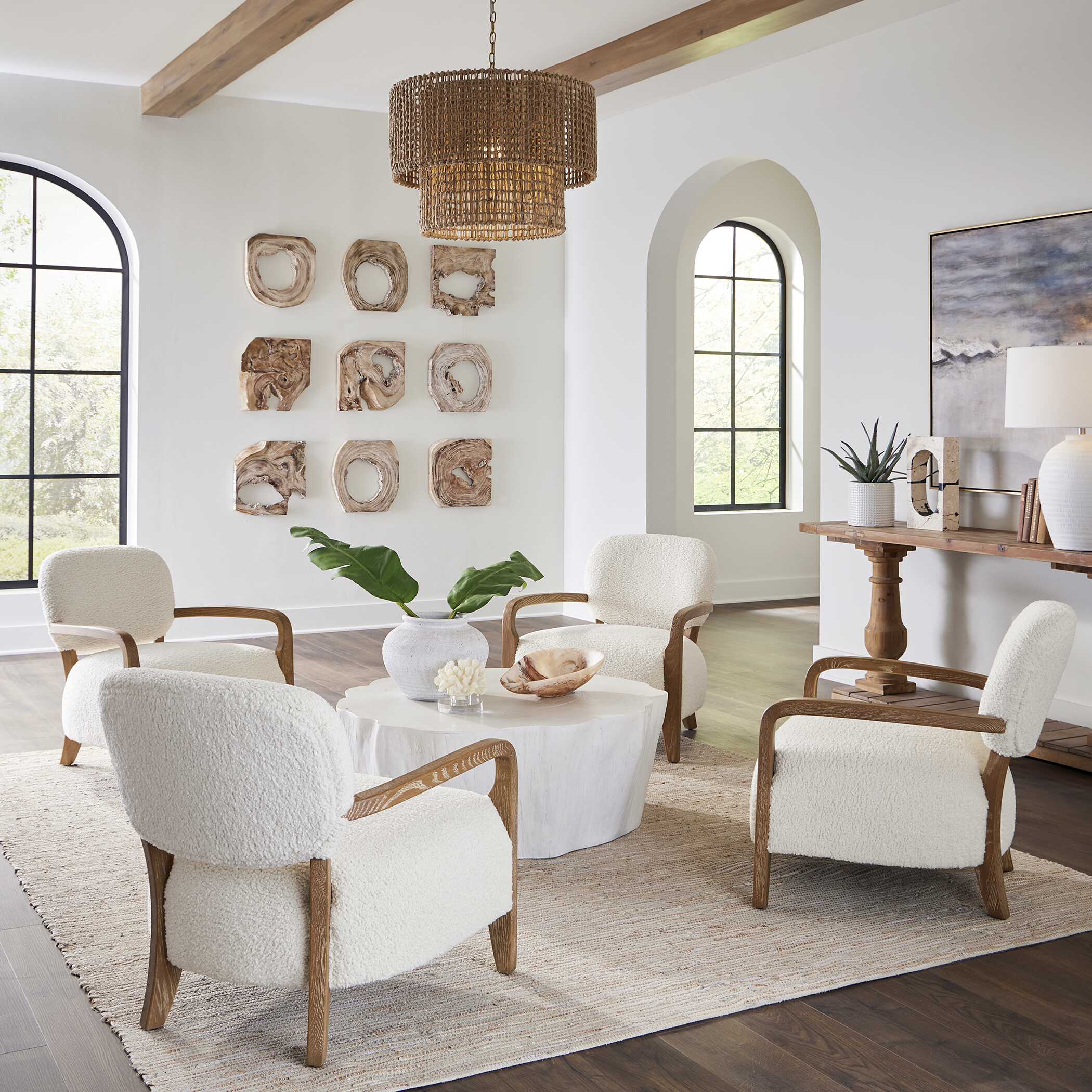 Telluride Natural Shearling Accent Chair large image 