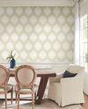 Signet Medallion Damask Beige Wallpaper thumbnail 1