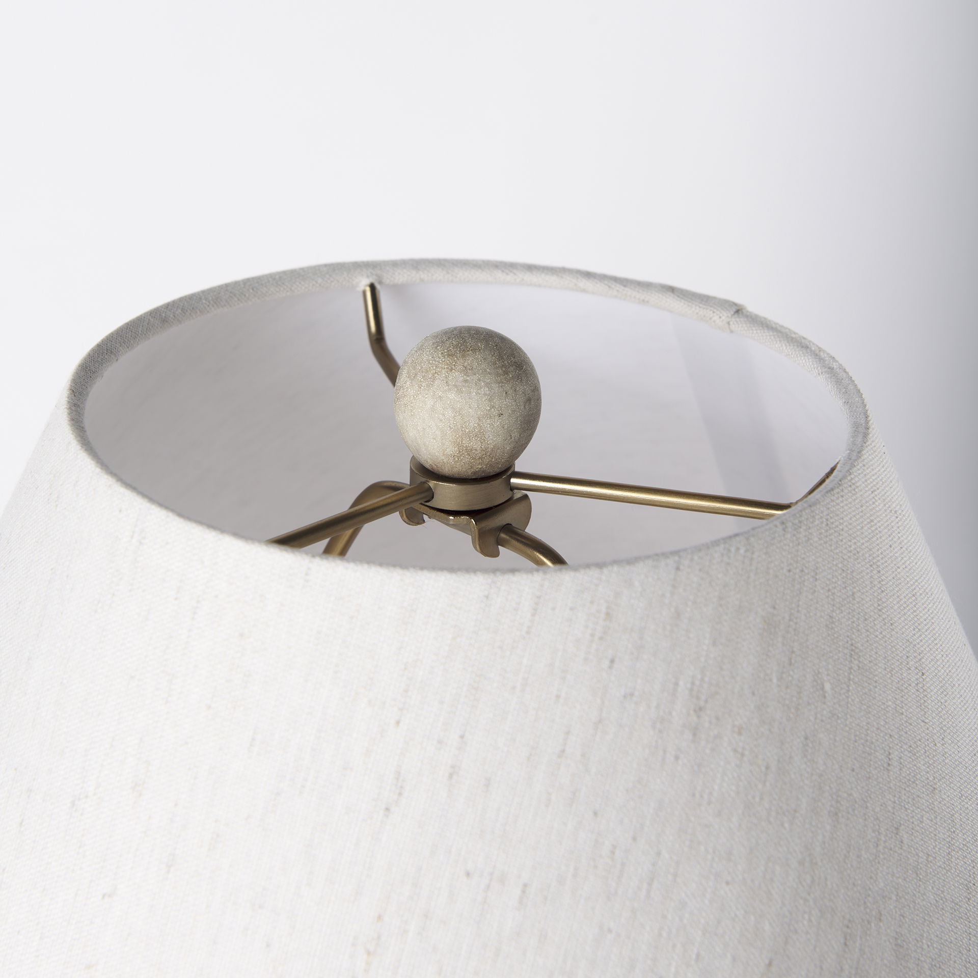 Mehdi Cream Ceramic Table Lamp, by Mercana, 18" length x 18" width x 25.3" height View 8