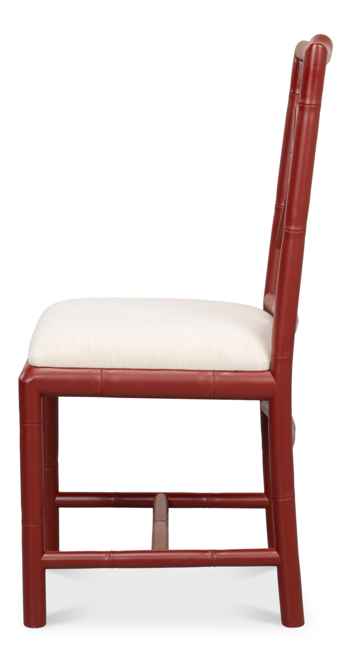 Brighton Bamboo Side Chair, Red, Dining Chair by Sarreid, 17" length x 22" width x 39" height View 9