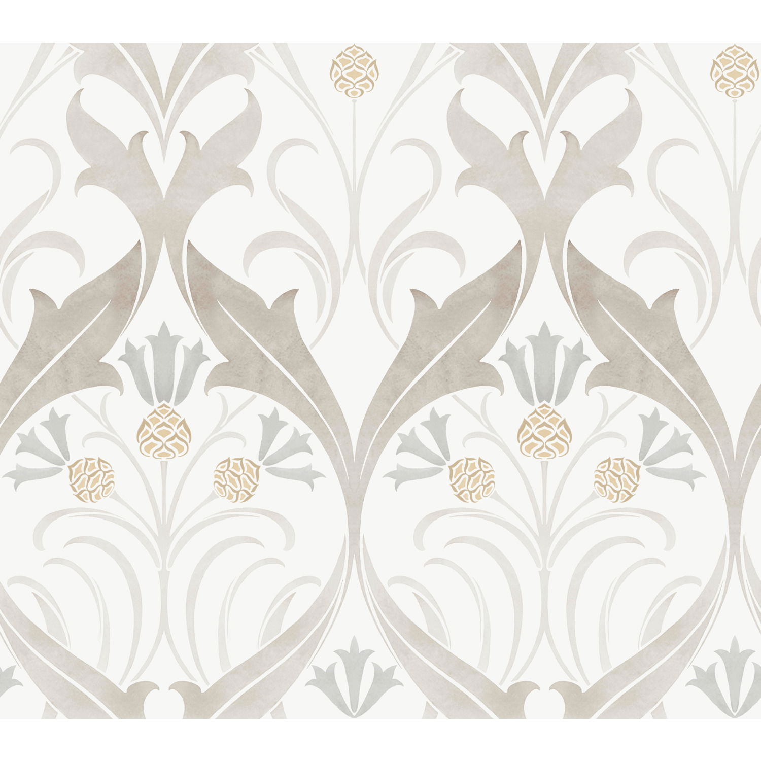 Pine Cone Ribbon Neutral Wallpaper large image 