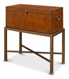 Remington Leather Box On Stand, by Sarreid, 1' length x 2' width x 2' height thumbnail 1