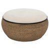 Island Straw Storage Ottoman / Coffee Table, by Uttermost, 36" width x 18.12" height x 36" depth thumbnail 1