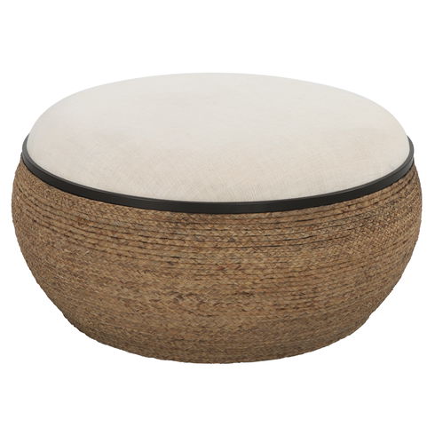 Island Straw Storage Ottoman / Coffee Table
