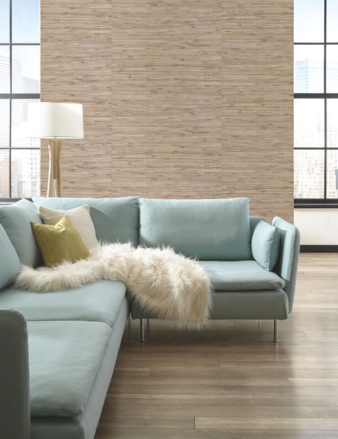 Wide Knotted Grass Metallic Wallpaper