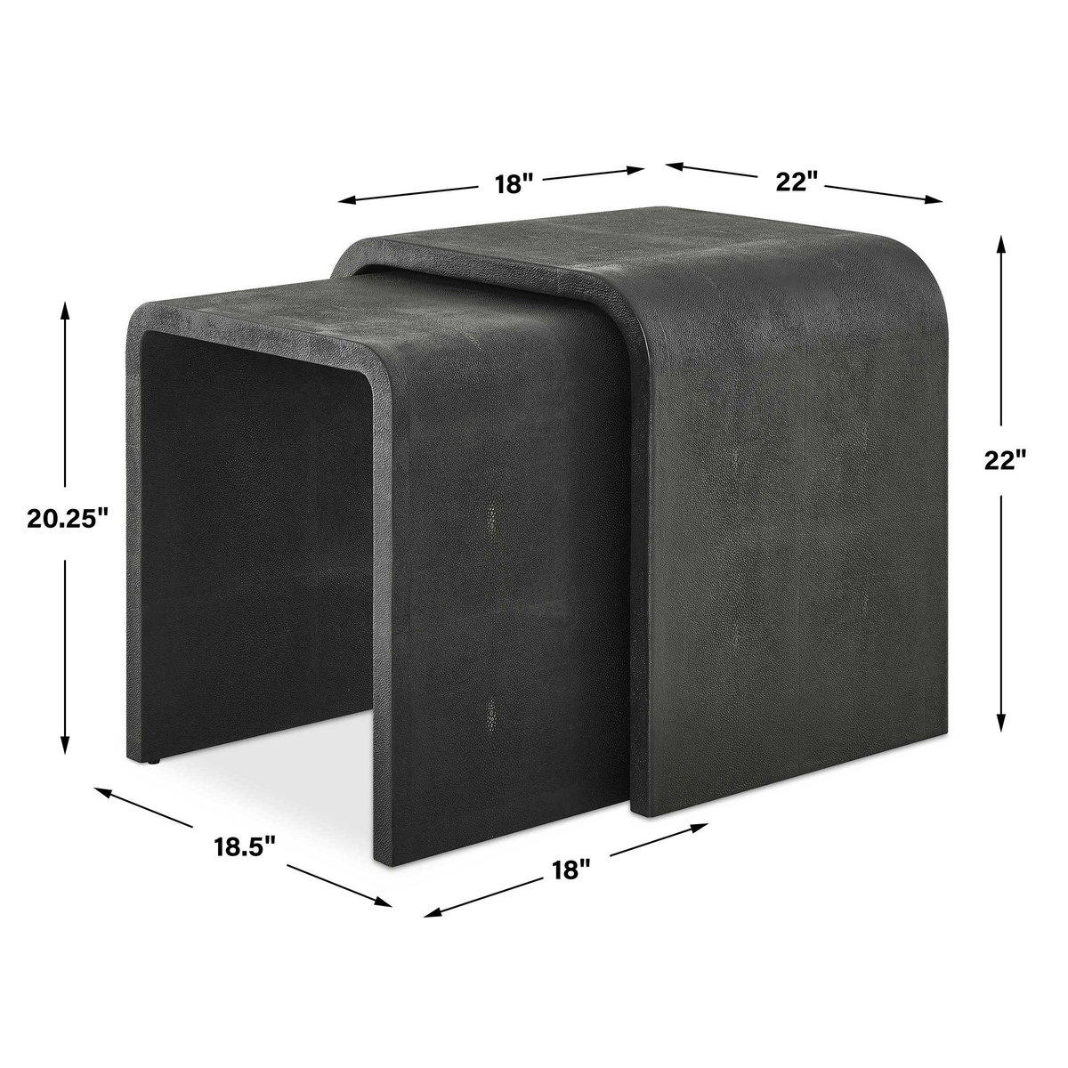 Interpose Nesting Side Table Set/2, Side & End Table by Uttermost, 22" width x 22" height x 18" depth View 3