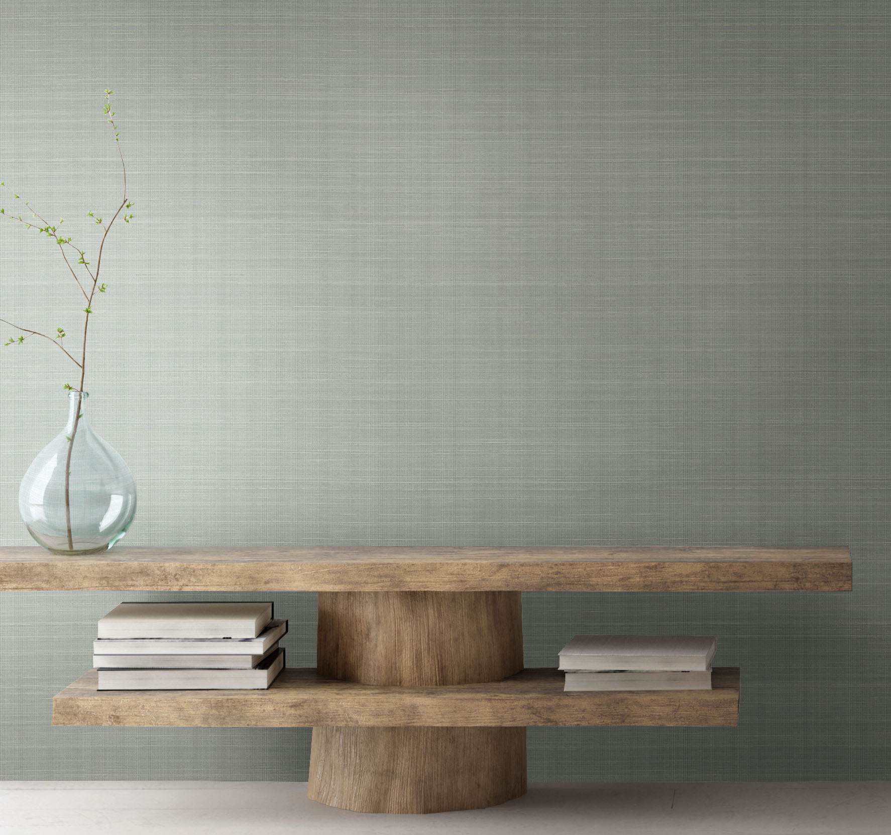 Laguna Abaca Blue & Grey Peel & Stick Wallpaper large image 
