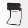 Berbick Open Back Dining Side Chair | Black Leather with Iron, Dining Chair by Mercana, 20.5" length x 24" width x 33" height thumbnail 9
