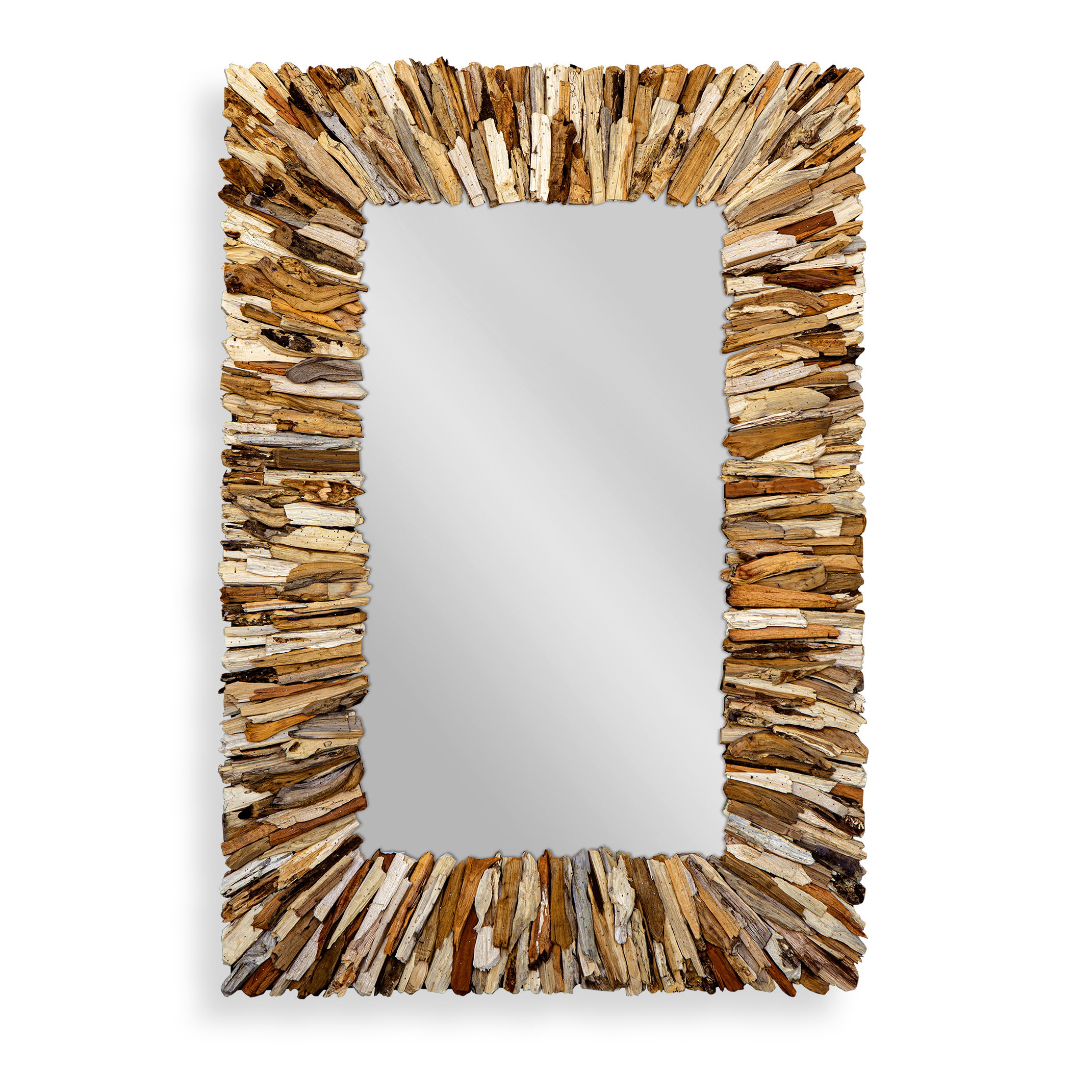 Teak Branch Rectangular Mirror large image 