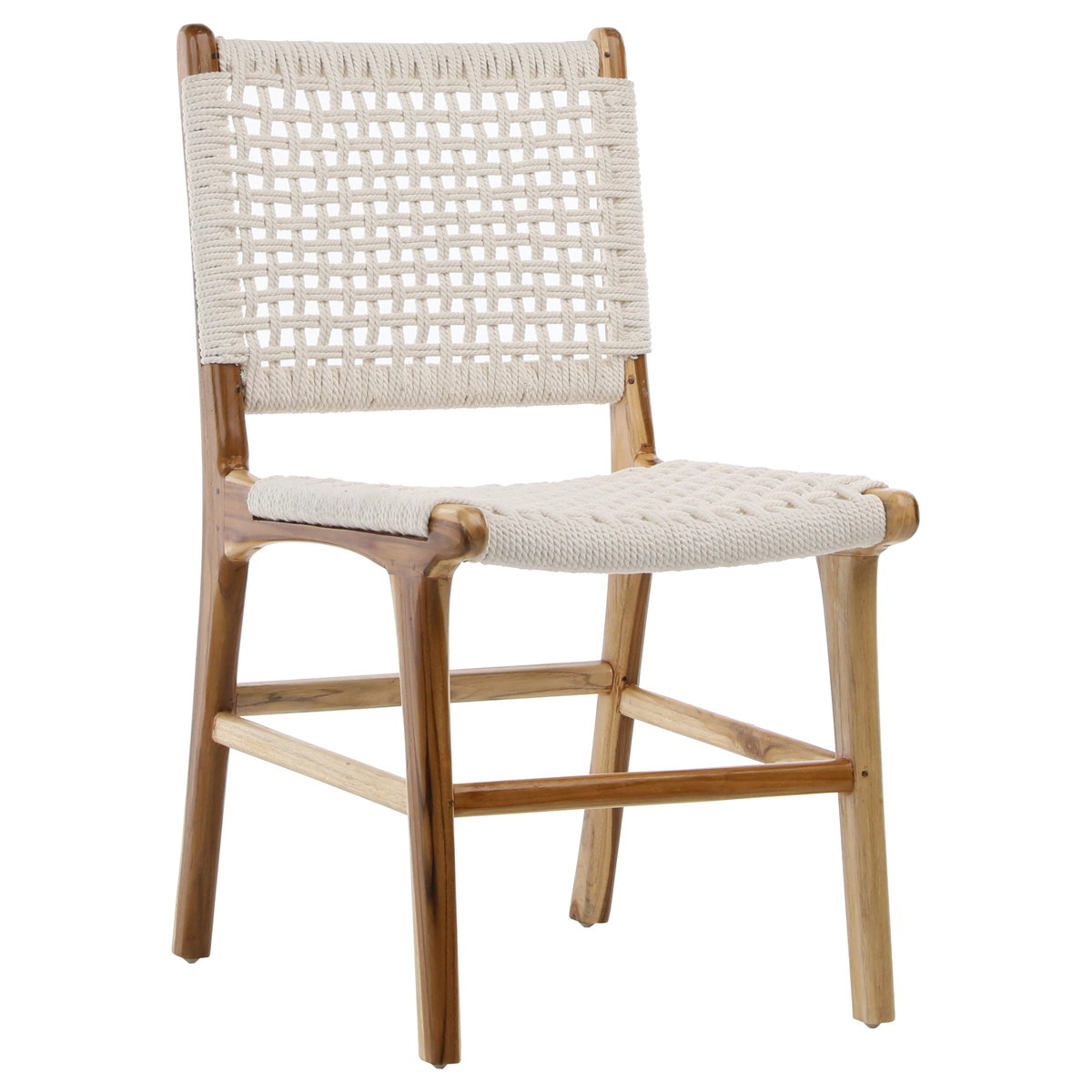 Diaz Dining Chair White Rope, by Dovetail, 19" width x 34" height x 22" depth View 1