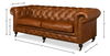 Tufted English Club Sofa, Cuba Brown, Sofas & Sectional by Sarreid, 89" length x 38" width x 32" height thumbnail 13